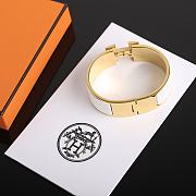 Hermes White Bracelet Gold - 3
