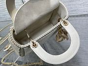 Dior Mini Lady Bag White Resin Pearls 17cm - 4