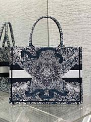 Dior Medium Book Tote Bag Latte Blue 36cm - 5