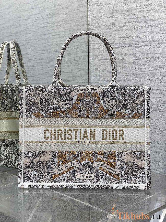 Dior Medium Book Tote Bag Latte Gold 36cm - 1