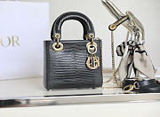 Dior Mini Lady Bag Black Lizard 17cm - 1
