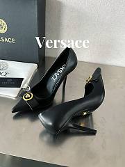 Versace Gianni Ribbon Pumps Black Heel 10cm - 2