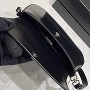 Prada Cleo Brushed Leather Shoulder Bag Black 22x15.5x4cm - 6