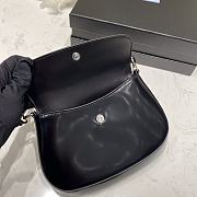 Prada Cleo Brushed Leather Shoulder Bag Black 22x15.5x4cm - 2