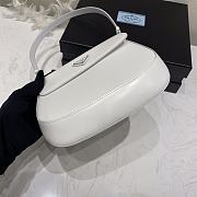 Prada Cleo Brushed Leather Shoulder Bag White 22x15.5x4cm - 6