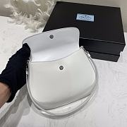 Prada Cleo Brushed Leather Shoulder Bag White 22x15.5x4cm - 3