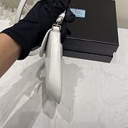Prada Cleo Brushed Leather Shoulder Bag White 22x15.5x4cm - 2