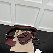 Gucci Bamboo 1947 Mini Top Handle Bag Red Wine 17x12x7.5cm - 4