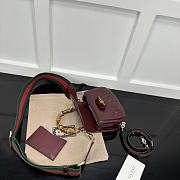 Gucci Bamboo 1947 Mini Top Handle Bag Red Wine 17x12x7.5cm - 5