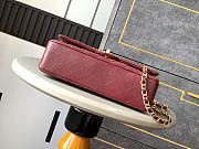 Chanel Medium Flap Bag Lambskin Red Wine Gold 25cm - 6