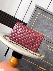 Chanel Medium Flap Bag Lambskin Red Wine Gold 25cm - 3