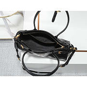 Prada Medium Leather Handbag Black 32x15.5x12cm - 5
