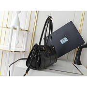 Prada Medium Leather Handbag Black 32x15.5x12cm - 4