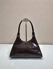 Prada Medium Leather Tote Bag Dark Brown 30.5x17.5x9cm - 6
