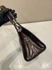 Prada Medium Leather Tote Bag Dark Brown 30.5x17.5x9cm - 4