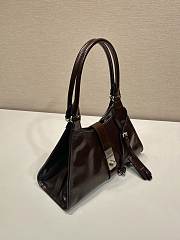 Prada Medium Leather Tote Bag Dark Brown 30.5x17.5x9cm - 2
