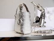 Dior Mini Lady Bag Crocodile White 17cm - 5