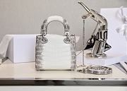 Dior Mini Lady Bag Crocodile White 17cm - 4