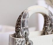 Dior Mini Lady Bag Crocodile White 17cm - 2
