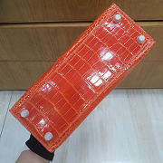 Hermes Kelly 25 Bag Orange Silver Crocodile 25cm - 2