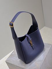 YSL LE 5 À 7 Small Navy Blue Leather 23x22x8.5cm - 2