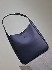 YSL Le 5 À 7 Large Grained Leather Navy Blue 30x31x13cm - 5