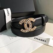 Chanel Black Belt Gold 3cm - 1