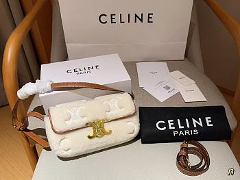 Celine Shoulder Bag Claude Shearling Triomphe 20x11cm