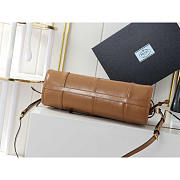 Prada Medium Leather Handbag Brown 32x15.5x12cm - 6