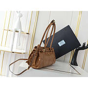 Prada Medium Leather Handbag Brown 32x15.5x12cm - 4