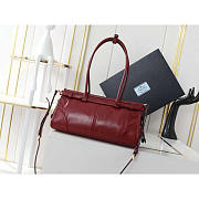 Prada Medium Leather Handbag Red Wine 32x15.5x12cm - 4