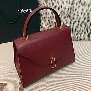 Valextra Iside Top Handle Medium Bag Red Wine 26x20x12cm - 3