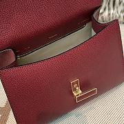 Valextra Iside Top Handle Medium Bag Red Wine 26x20x12cm - 5