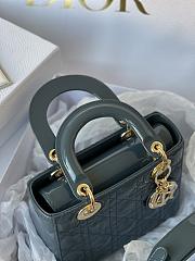 Dior Small Lady Bag Patent Leather Blue 20cm - 6