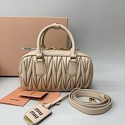 Miu Miu Arcadie Nappa Leather Light Beige 22x10.5x7.5cm - 5