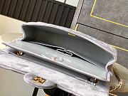 Chanel Flap Bag Light Grey Suede Gold 25cm - 2