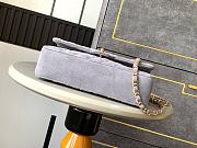 Chanel Flap Bag Light Grey Suede Gold 25cm - 3
