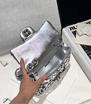 Chanel Flap Bag Sequins Silver 20cm - 5