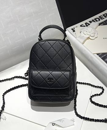Chanel 25C Mini Backpack Black Lambskin 18x13x9cm