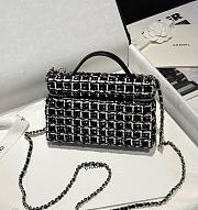 Chanel 25C Vanity Case Black Tweed 17x19.5x5.5cm - 5