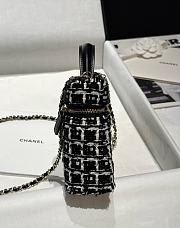 Chanel 25C Vanity Case Black Tweed 17x19.5x5.5cm - 3