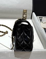 Chanel 24C Top Flap Bag Black Lambskin 21cm - 6