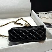 Chanel 24C Top Flap Bag Black Lambskin 21cm - 5