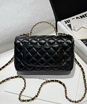 Chanel 24C Top Flap Bag Black Lambskin 21cm - 4