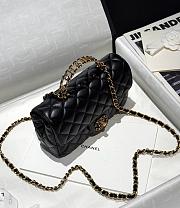 Chanel 24C Top Flap Bag Black Lambskin 21cm - 3