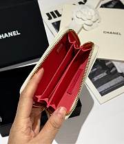 Chanel Zip Coin Purse White Caviar 11.2x7.5cm - 4