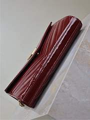 YSL Envelope Wallet Bag Red Wine Patent Gold 22.5x14x4cm - 4