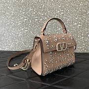 Valentino Garavani Vsling Mini Handbag Rose Pink Crystal 19x13x9cm - 2