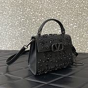 Valentino Garavani Vsling Mini Handbag Black Crystal 19x13x9cm - 3