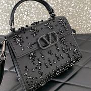 Valentino Garavani Vsling Mini Handbag Black Crystal 19x13x9cm - 2